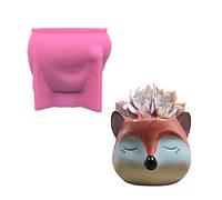 YOUNAFEN Molde de silicona para macetas, moldes de resina, soporte de velas de zorro, molde de fundición de joyas, herramienta para resina epoxi, manualidades