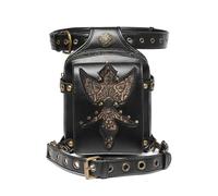 YOUNAFEN Riñonera gótica de cuero steampunk con pierna cruzada