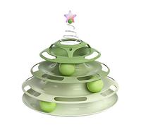 YOUNAFEN Rodillo de juguete para gatos de 3 torres, juguete interactivo para gatos de interior con 3 bolas de resorte, divertido juego de ejercicio