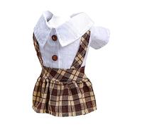 YOUNAFEN Vestido de perro para mascotas, ropa fina, vestidos a cuadros para mascotas pequeñas, disfraz de fiesta de moda para vestido de tirantes