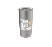 Young Black Homeowner First Time Home Buyer For Men Women Vaso térmico de acero inoxidable de doble pared
