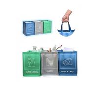 YOUNG DA Bolsas de basura de reciclaje reutilizables para el jardín de la cocina del hogar, organizador de clasificación de residuos reciclables contenedor de compartimento impermeable (3 piezas)
