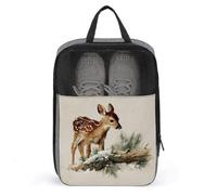 Young Fawn Beside Fallen Pine Log - Bolsa para zapatos de viaje, uso diario, antipolvo