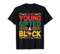 Young Gifted & Black Mapa África Afrocentrista Orgullo Camiseta