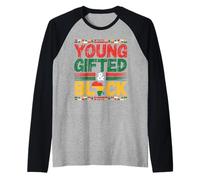 Young Gifted & Black Mapa África Afrocentrista Orgullo Camiseta Manga Raglan