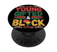 Young Gifted & Black Mapa África Afrocentrista Orgullo PopSockets PopGrip Adhesivo
