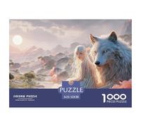 Young Girl with Long Hair 1000 Pcs Premium-Karton Puzzle Girl and Wolf Stressabbau Familienspiel Puzzles Für Erwachsene Und Kinder 52x38cm/1000pcs