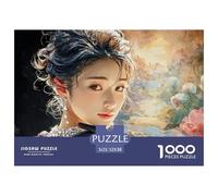 Young Girl with Long Hair 1000 Stück Ökopapier Puzzle Beautiful Woman Stressabbau Familienspiel Puzzles Für Erwachsene Und Kinder 52x38cm/1000pcs