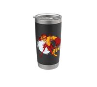 Young Justice Splatter Art Kid Flash Logo Vaso térmico de acero inoxidable de doble pared