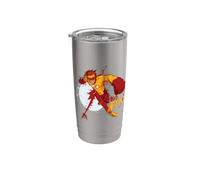 Young Justice Splatter Art Kid Flash Logo Vaso térmico de acero inoxidable de doble pared