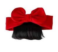 Young Kids Wigs, Bow Bangs Wig Hair bands, Soft Synthetic Cute Hairpiece with Attached Headband, Fashionable Costume Accessory for Photography, Travel, Home, Dress Up