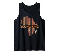 Young King África Mapa Tribal Kente Black History Month Camiseta sin Mangas