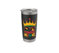 Young King African American Black History Juneteenth Vaso térmico de acero inoxidable de doble pared