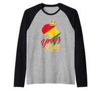 Young King - Mes de la Historia Negra Raíces Africanas Orgullo Camiseta Manga Raglan
