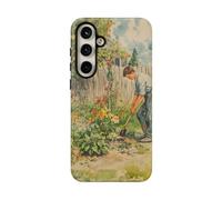 Young Man Digging in Garden - Funda rígida mate compatible con Samsung Galaxy S24 Plus, color verde