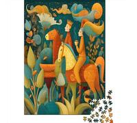Young Man Riding A Caballo with A Cuervon on His Head Rompecabezas para Adultos || De Diversión Familiar 38x26cm/1000pcs