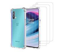 Young & Ming Compatible con Funda OnePlus Nord CE 5G + Cristal Templado[3 Piezas], Transparente Carcasa de Silicona Anti-Choque TPU Bumper Funda y Protector