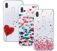 Young & Ming Compatible para Galaxy A40 Funda, (3 Pack) Transparente Ultrafina Carcasa Delgado antigolpes Resistente, Amor