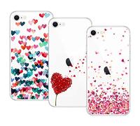 Young & Ming Funda para iPhone SE 2020/iPhone 8/ iPhone 7, (3 Pack) Transparente TPU Silicona Carcasa Delgado Antigolpes Resistente, Amor