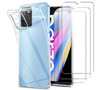 Young & Ming Funda para Realme Narzo 50A Prime/Realme C35 con [3 Piezas] Protectores de Pantalla in Cristal Templado, Transparente Carcasa de Silicona Anti-Choque TPU Bumper Funda y Protector