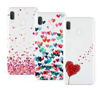 Young & Ming Galaxy A20e Funda, (3 Pack) Transparente Ultrafina Carcasa Delgado antigolpes Resistente, Amor