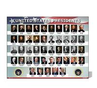 Young N Refined Póster de los presidentes de Estados Unidos de América de Estados Unidos laminado, decoración de pared para aula, escuela, decoración de pared, metal, 15 x 20 pulgadas