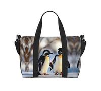 Young Penguins - Bolsas de viaje para mujer, bolsa de deporte para gimnasio, bolsa de deporte para mujer, bolsa de lona para entrenamiento, durante la noche, Black, Talla única