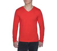 Young & Rich - Camiseta de manga larga para hombre (cuello en V, 10 colores, corte ajustado, cuello de pico, talla S hasta 3XL), Color azul., L