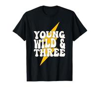 Young Wild and Three 3rd Birthday 3 Year Old Toddler Kid Camiseta