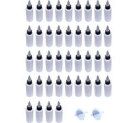 Young Wolf 40 botellas cuentagotas vacías de polietileno de alta densidad de punta fina para laboratorio + 2 mini embudos (60 ml)
