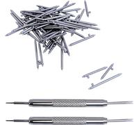 Young Wolf 70 lengüetas de reloj barras de resorte inoxidable 316 herramienta de extracción 12-24 mm 1,5 mm, plata