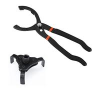 Young Wolf Alicates de filtro de aceite de 12 pulgadas y llave universal ajustable de filtro de aceite de 65 mm a 116 mm, herramienta de extracción de 2 vías de 3 mandíbulas, 2 piezas