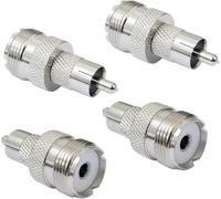 Young Wolf UHF SO239 Adaptador de Cable de Conector coaxial Hembra a RCA Macho coaxial Compatible con radios Heathkit Ham (4 Piezas)