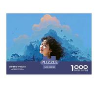 Young Woman with Curl Hair 1000 Pcs Cartón Rompecabezas Eastern Fantasy Portrait Imposible, Difícil Juego Creativo Puzzle para Adultos Y Niños 52x38cm/1000pcs