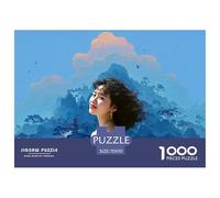 Young Woman with Curl Hair 1000 Piezas Cartón Rompecabezas Eastern Fantasy Portrait Imposible, Difícil Juego Creativo Puzzle para Adultos Y Niños 70x50cm/1000pcs