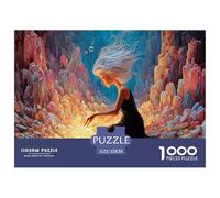 Young Woman with Silver Hair 1000 Pcs Cartón Rompecabezas Crystal Cave Maide Imposible, Difícil Juego Familiar Puzzle para Adultos Y Niños 52x38cm/1000pcs