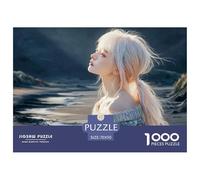 Young Woman with White Hair 1000 Stück Premium-Karton Puzzle Adorable Girl Stressabbau Familienspiel Puzzles Als Wohnaccessoires 70x50cm/1000pcs