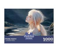 Young Woman with White Hair 1000 Stück Premium-Karton Puzzle Adorable Girl Stressabbau Kreatives Spiel Puzzles Als Wohnaccessoires 38x26cm/1000pcs Young Woman with White Hair 1000 Stück Premium-Karto