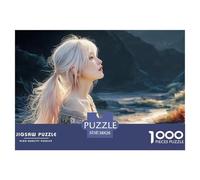 Young Woman with White Hair 1000 Stück Stabiler Karton Puzzle Adorable Girl Stressabbau Kreatives Spiel Puzzles Für Erwachsene Und Kinder 38x26cm/1000pcs