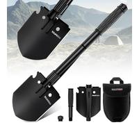 YOUNGDO Pala Plegable, 10 Funciones, Pala Plegable Multifuncional, fácil de Llevar, Pala de Acero Inoxidable, Pala extraíble para Supervivencia, Pala de Nieve, jardín, Camping