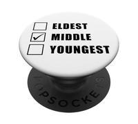 Youngest Middle Eldest - Matching Family Brother Sister PopSockets PopGrip Adhesivo