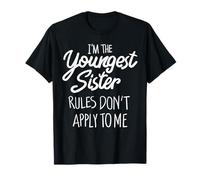 Youngest Sister Shirt Rules Don't Apply To Me Funny Sibling Camiseta