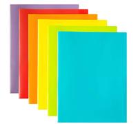 Youngever 12 Paquetes Carpeta de Plástico, Carpetas de Plástico a4 de 2 Bolsillos, Plastic Folders, Two Pocket Folder, en 6 Colores (Rainbow)