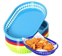 Youngever 15 Paquetes Cestas de Comida Rapida Plástico, Fast Food Basket, Cestas de Plástico para Comida, Rectangular