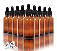 Youngever 16 Paquetes 50ML Frasco Cuentagotas de Vidrio Ámbar, Botellas Cuentagotas