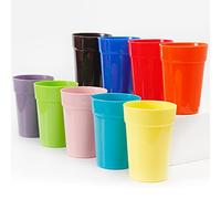 Youngever 18 Paquetes 350ml Vasos de Plástico, Vasos Irrompibles, Vasos de Plástico pare Niños (Rainbow)