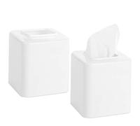Youngever 2 Paquetes Cajas de Pañuelos de Plástico, Caja de Servilletas (White)
