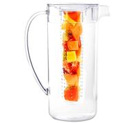 Youngever 2L Jarra de Agua de Plástico Con Tapa, Jarra Agua Cristal con Tapa, Jarra Grande de Plástico Transparente para Té Helado, Sangría, Limonada y Más