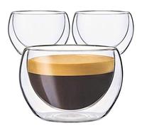 Youngever 3 Paquetes 150ML Tazas de Espresso, Vasos de Café Doble, Tazas de Café de Vidrio