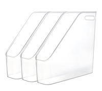 Youngever 3 Paquetes Organizador de Archivos, Carpetas Archivadoras, Caja de Organización de Archivos para Oficina Escolar, File Folder Bin Storage (Clear)